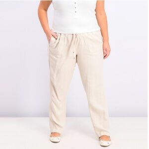 Tommy Hilfiger Plus Size Linen Pebble Pants